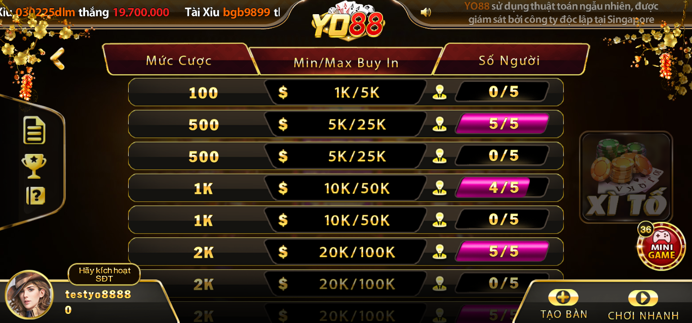 Xì Tố YO88