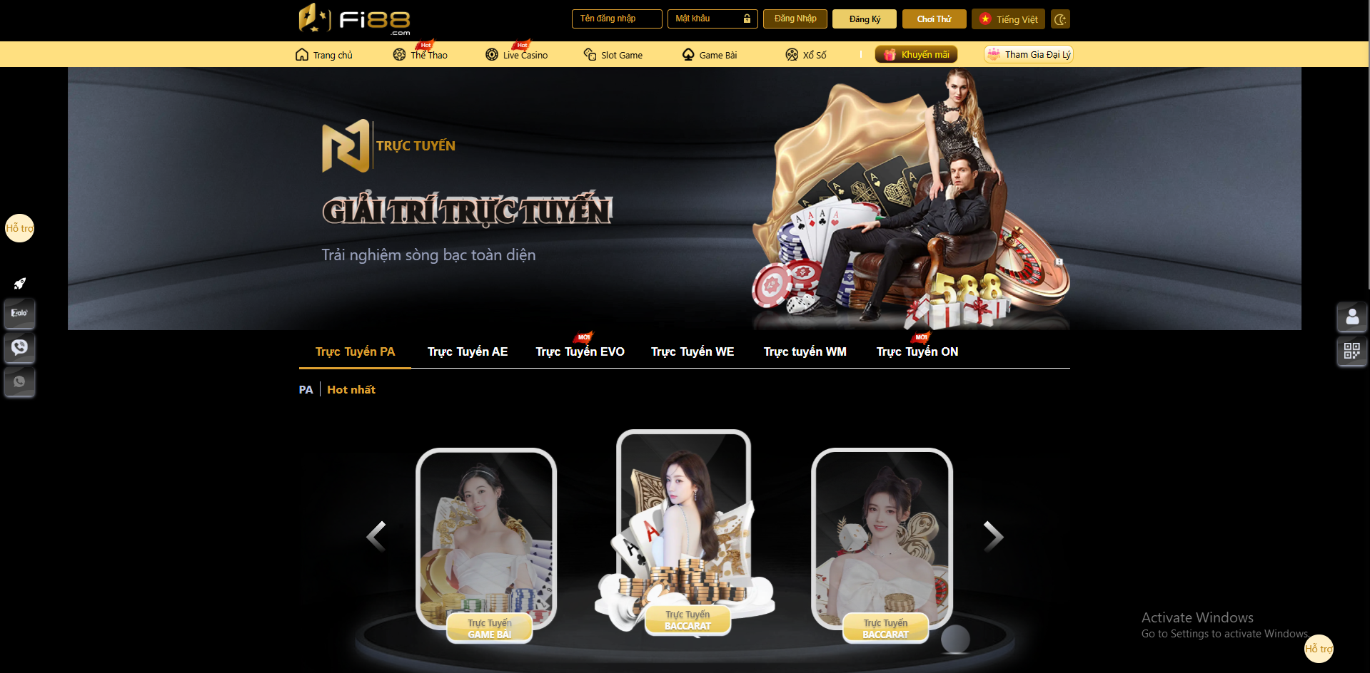 Sản phẩm cờ bạc phong phú